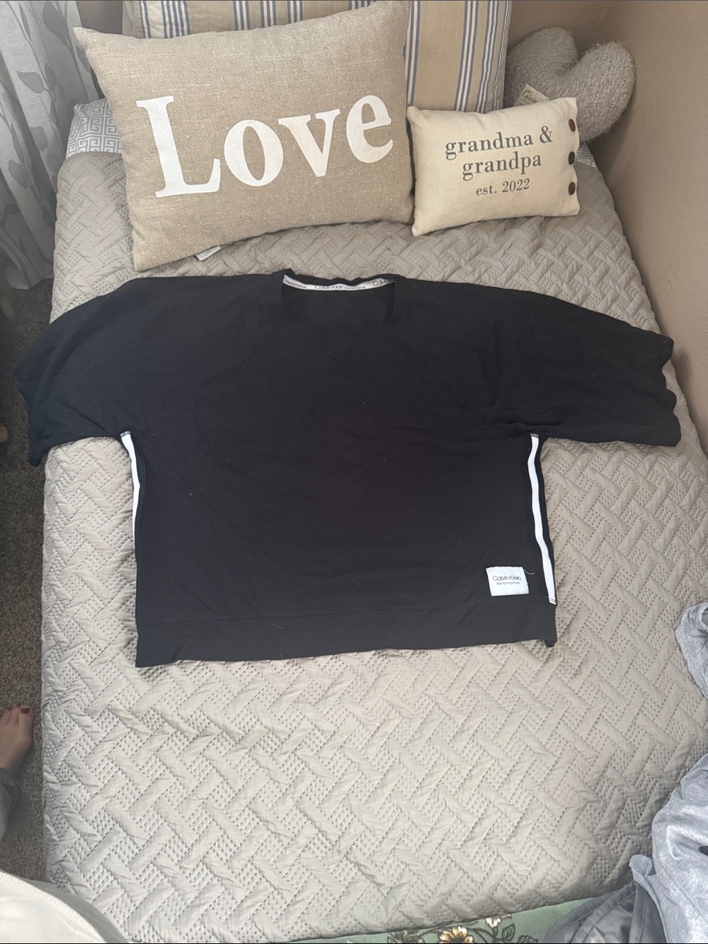 Calvin Klein Black Short Sleeve Tee with White Trim